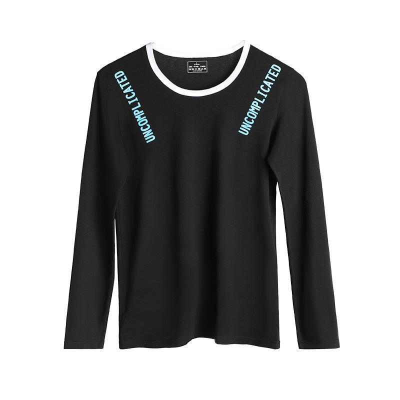 Men's Light Cotton Round Neck Top - Comfortable, Breathable, Solid Color, Autumn Wear