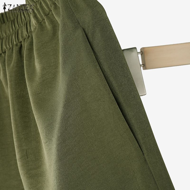 ZANZEA Women Short Sleeve Blouse and Shorts Summer Two Piece Suit Sets