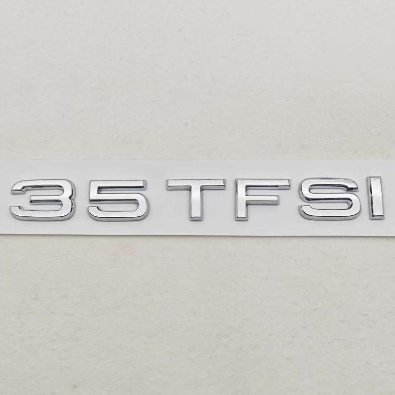 2026 3D ABS Chrome Black Car Letters Logo 30 TFSI 35TFSI Badge Rear Trunk Stickers For AQ4 A3 A4 Q3 Q5 Sportback Auto Accessories