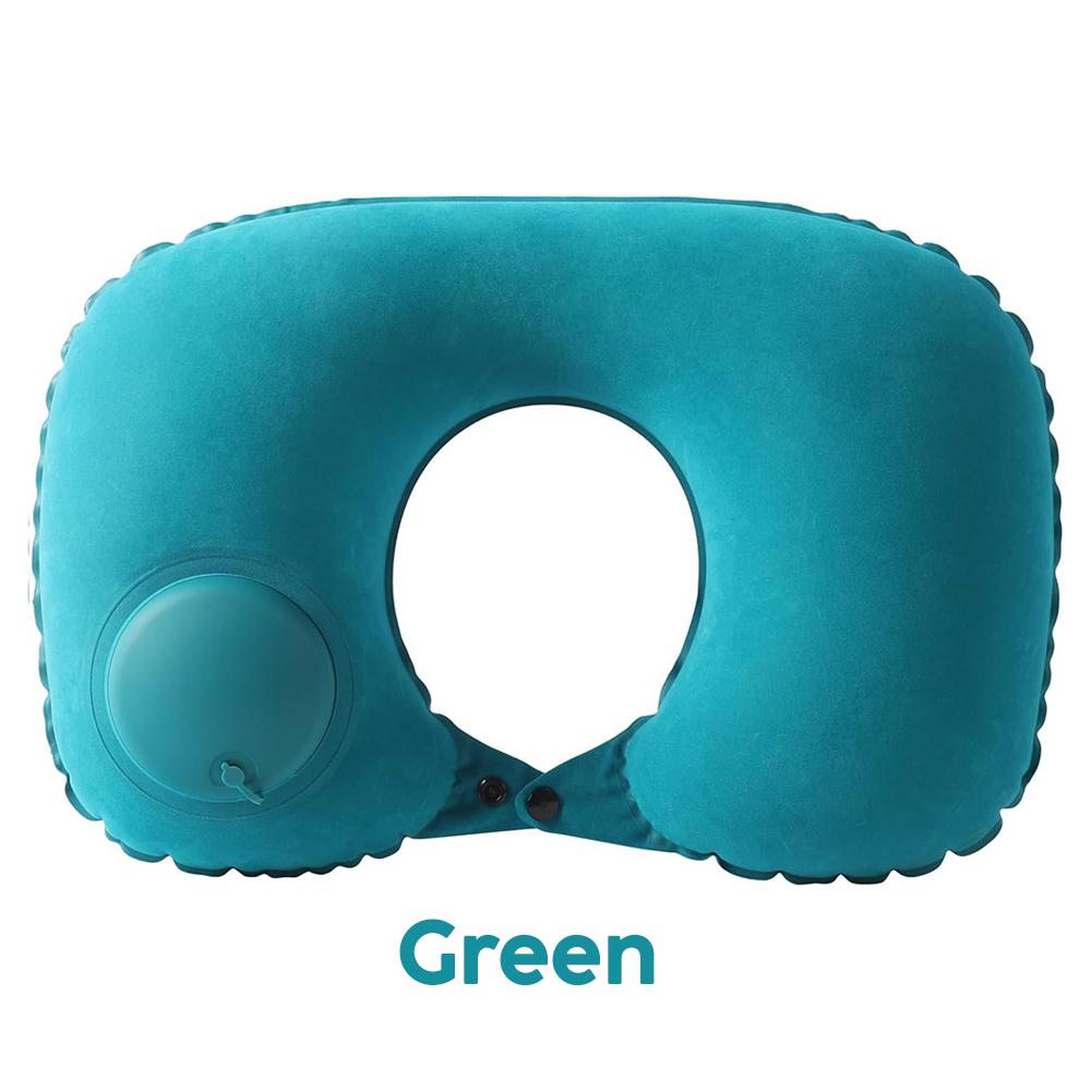 

Надувная портативная подушка для защиты шеи, массажер для шеи и плеч, U-образная подушка для релаксации шеи и плеч зелёный