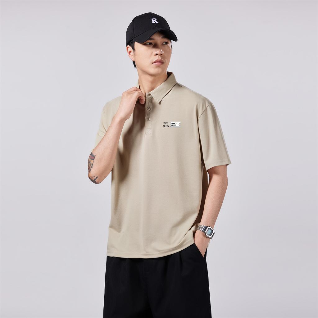 Men's Short-sleeved Letters POLO Shirt Men's Short-sleeved T-shirt Loose Lapel Summer New Style T-shirt