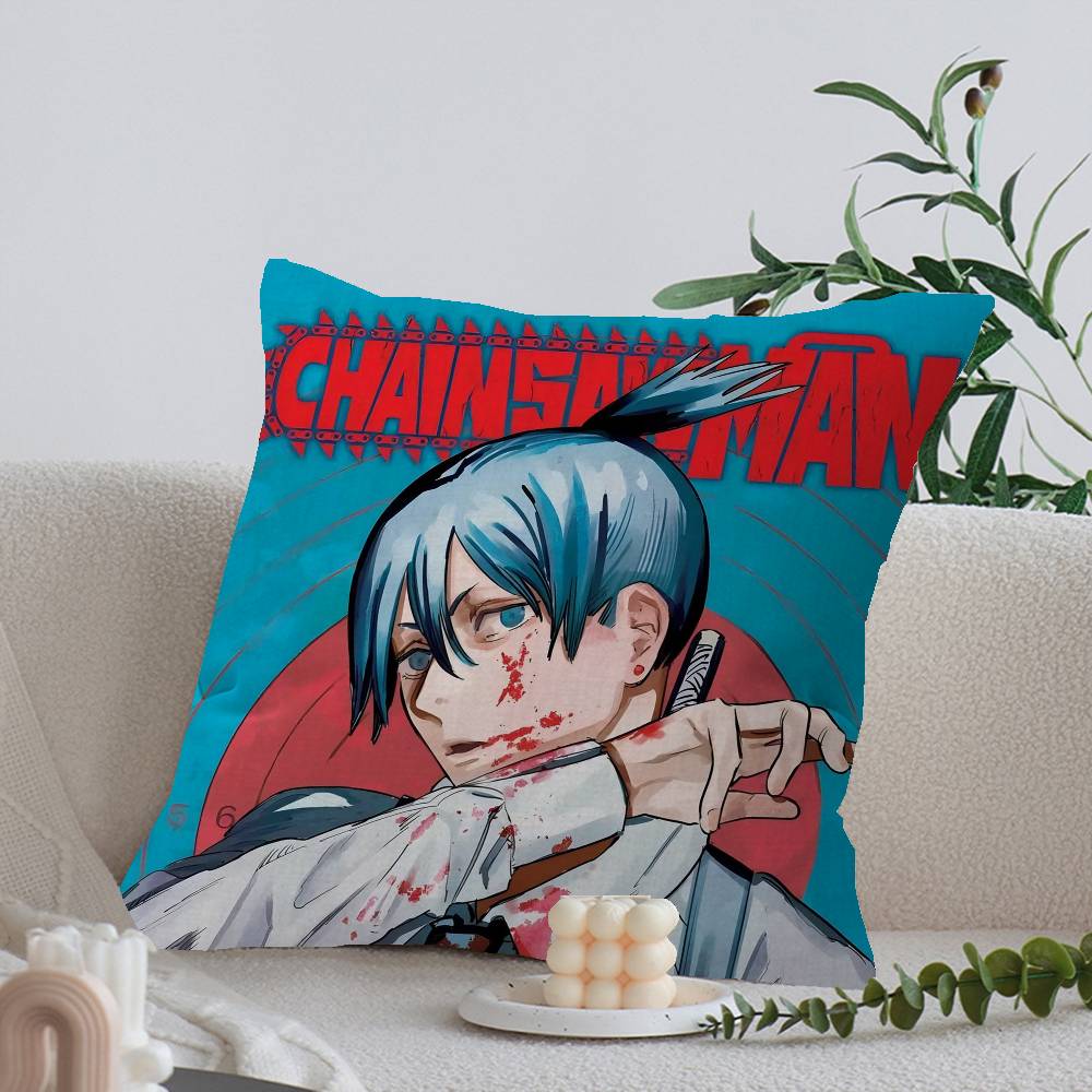 Anime Chainsaw Man Poszewka na poduszkę Poduszka Poszewka na poduszkę Pokój dzienny Sofa Wystrój domu Spersonalizowana
