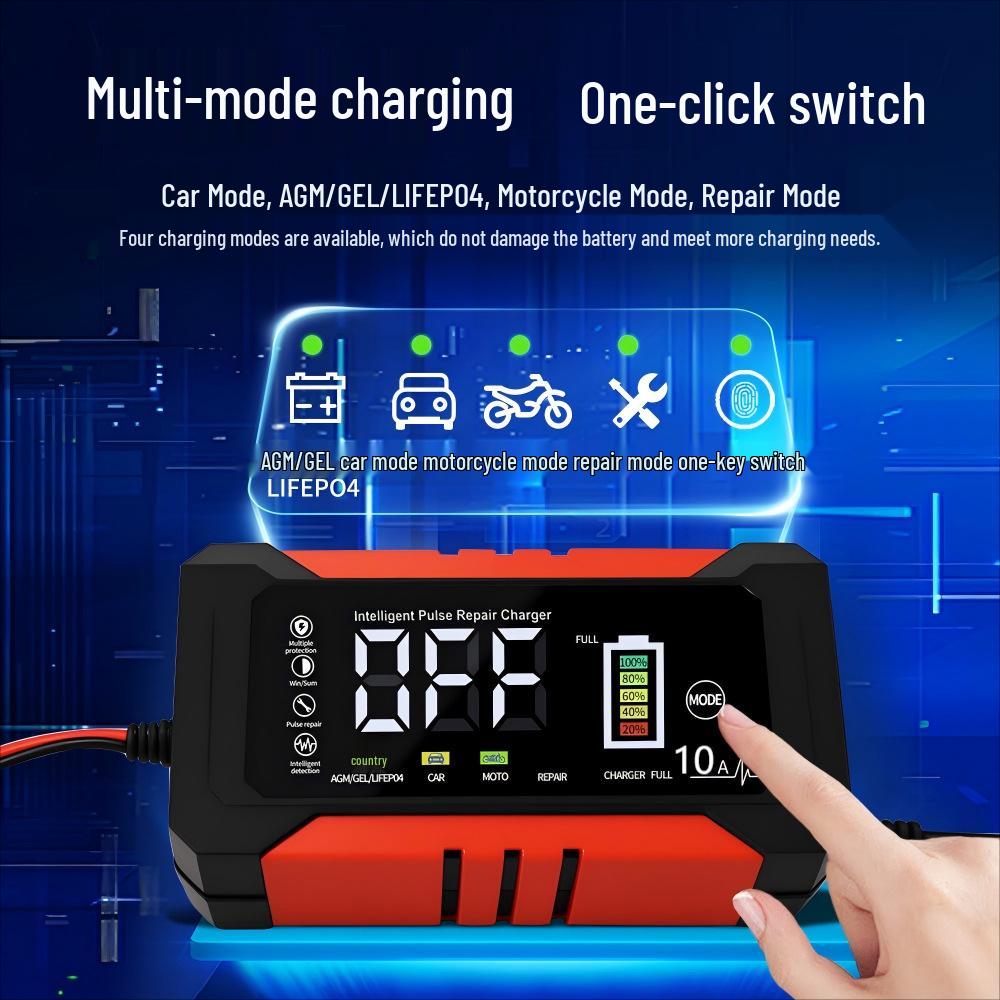 12V10A Intelligent Car & Motorcycle Battery Charger
