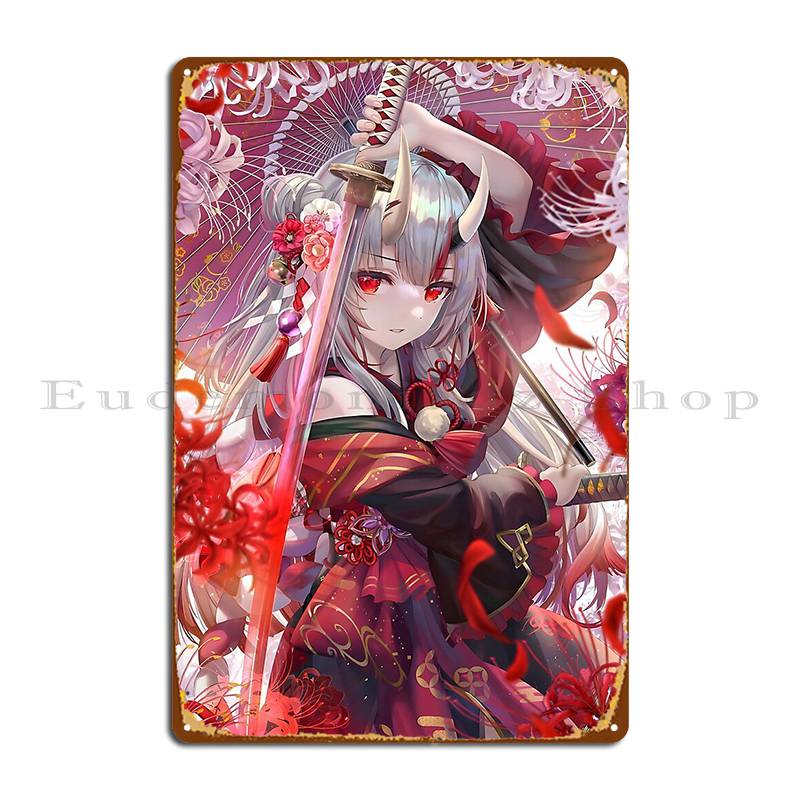 Mfoever Hololive Nakiri Ayame Metal Sign Party Wall Cave Garage Create Printing Tin Sign Poster 20x30cm（7.8x11.8inch）