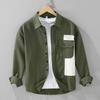 Foreign Trade Surplus Patchwork High-End Long-Sleeve Shirt for Men, Spring and Autumn Trendy Color-Blocking Loose Workwear Casual Shirt Jacket