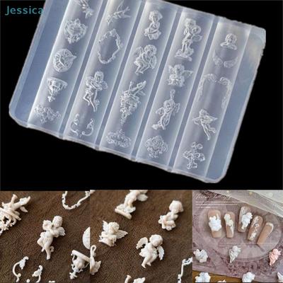3D  Relief Angel Silicone Nail Art Mold DIY Nail Art Decor Transparent Manicure Template