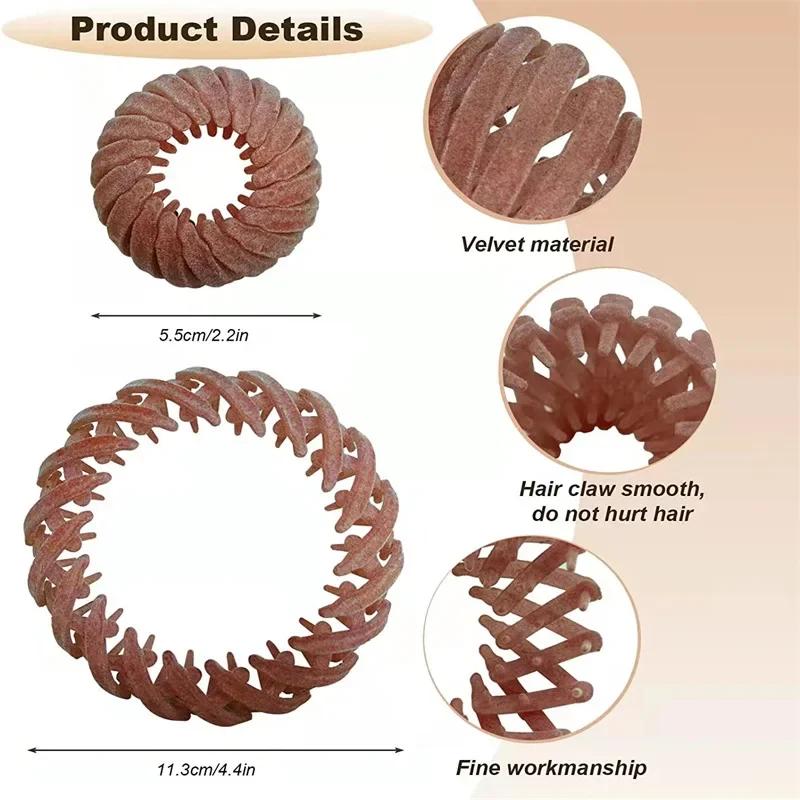Women Bun Hair Claw Velvet Bird Nest Expanding Hair Accessories Horsetail Buckle Hair Clips Female Ponytail New Headwear Hairpin