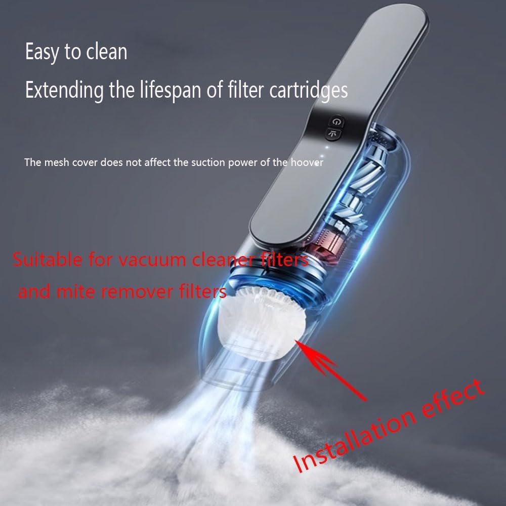 100pcs Disposable Vacuum Cleaner Filter Protective Cover - Washable Non-woven Fabric for Handheld Vacuum Cleaner