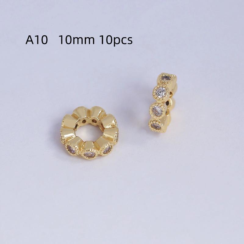 10/20Pcs Diy Accessories Metal Rhinestone Wave Shape Spacer Beads For Jewelry Making Bracelets Beads Separator Beads