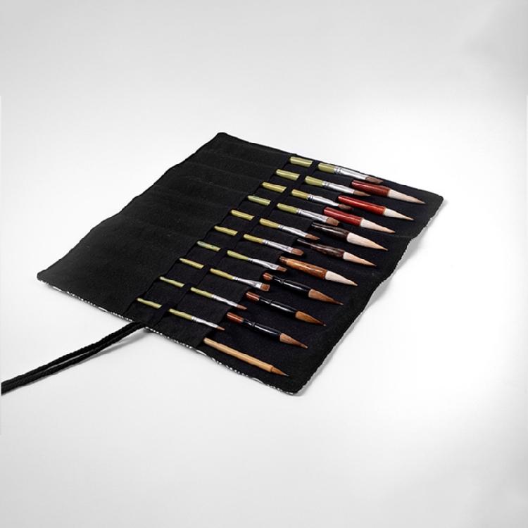 Artist Paint Brush Holder Canvas Roll Up Bag Case Paint Brush Storage Pouches for Oil Watercolor Gouache Art Paint Brush