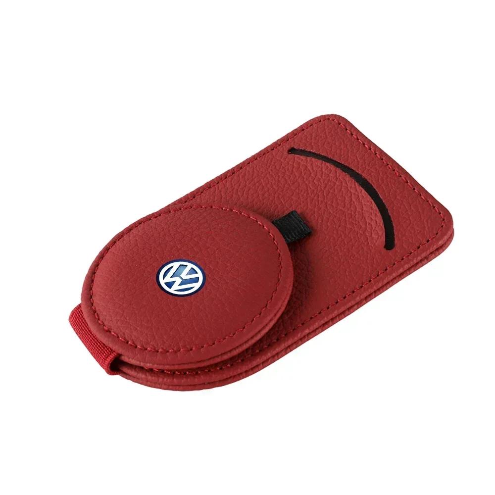 Hijk1 Car Sun Visor Glasses Box Sunglasses Clip Card Ticket Holder For Volkswagen VW GTI R Golf Polo Tiguan Passat Jetta Lavida Rline