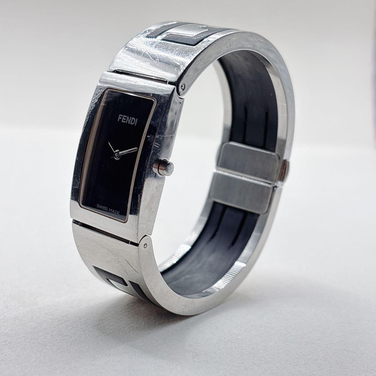Used FENDI Bangle Watch 3250L Ladies Watch Working Item Quartz Fendi Watch Logo Engraved