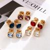 Yanbai French Retro Zircon Stud Earrings - Simple, Versatile, Luxurious Design for Women