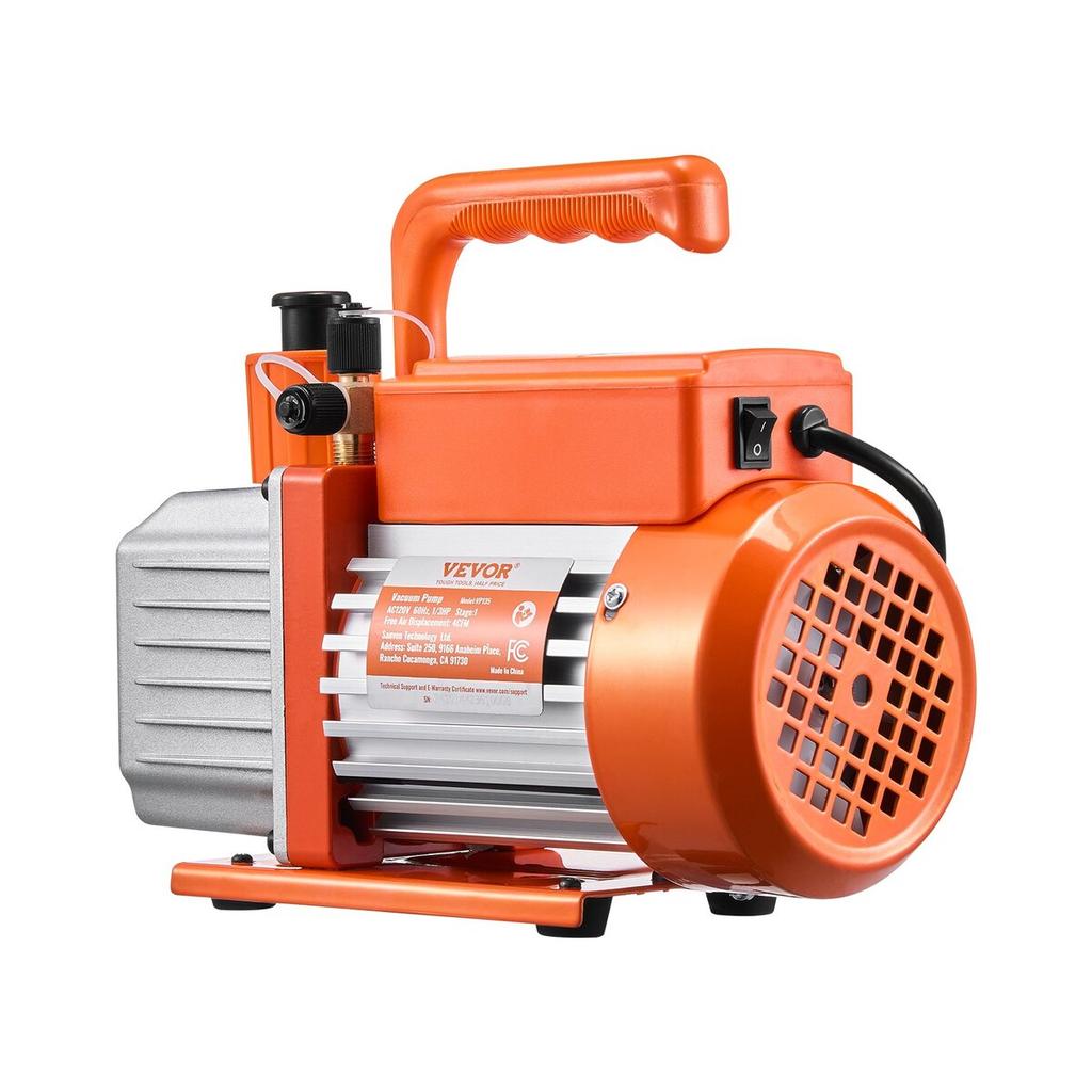 Vacuum Pump 4 CFM HVAC Single Stage Rotary Vane Vacuum Pump Oil Included