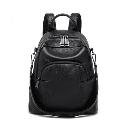 

2026 backpack European and American style backpack women s leather fashion travel bag multi-bag portable чёрный