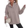 Fall/Winter New Style Women's Half-Closed Neck Buttoned Casual Loose Sweatshirt Long Sleeve Hooded Shirt