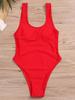 Women's 2020 Sexy One-Piece Swimsuit with Chest Pads, Solid Color, Sleeveless Triangle Beachwear