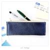 Genuine Leather Pen Pencil Pen Writing Pencil Italian Pen Chrome Indigo Case, Glitter, Case, Leather, Holder, Compact, Slim, Stationery, Implements,
