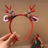 Elf Christmas Headband Elk Hair Hoop Deer Horn Hair Band Cute Antlers Headband  Men
