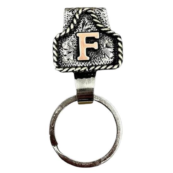 Vintage Letter Keychain Western Cowboy Style A to Z 26 Capital Letters Key Ring Metal Alphabet Key Holder Belt Bag Hanging Decoration Pendant