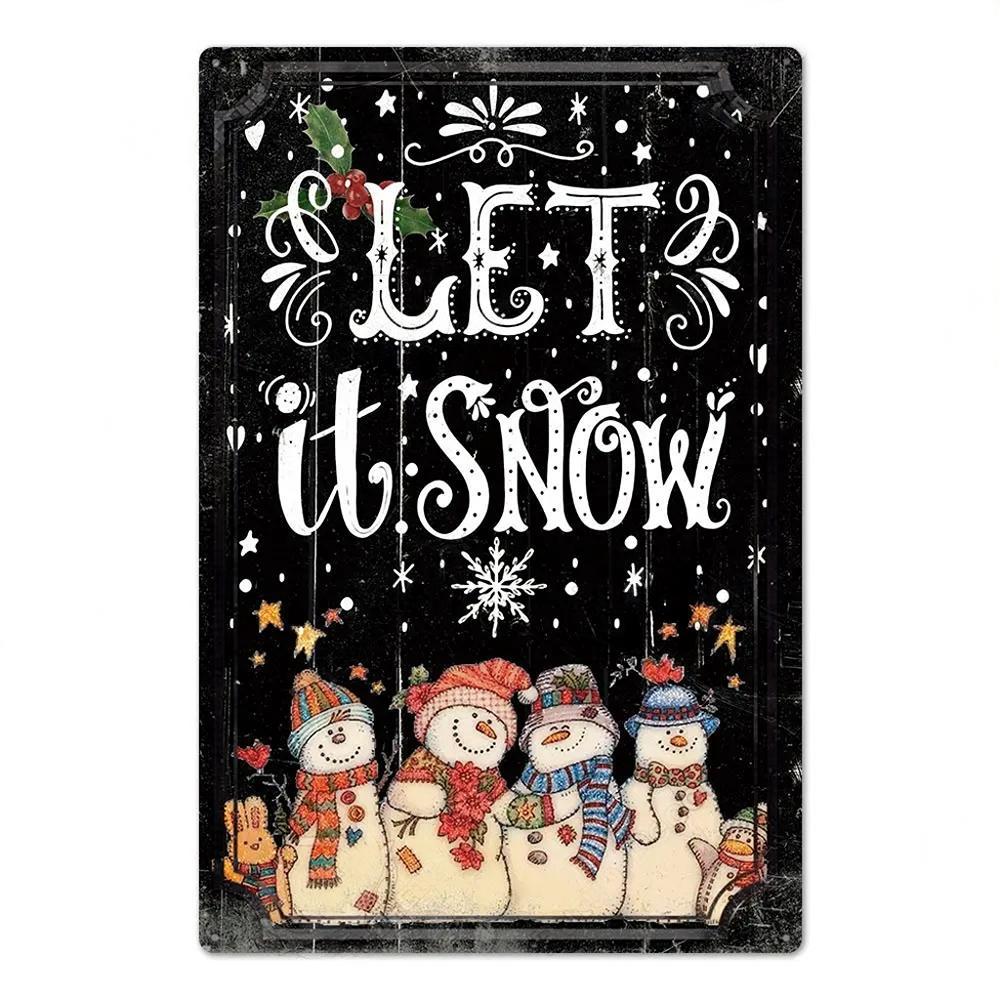 Vintage Tin Signs Merry Christmas Posters Decor Plaque Metal Plate Garden Wall Art Room Decoration New Years Gift