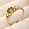 Dazzling Inlaid Green CZ Women's Ring Retro Two Color Geometry Daily Wear Party Jewelry Anniversary Gift