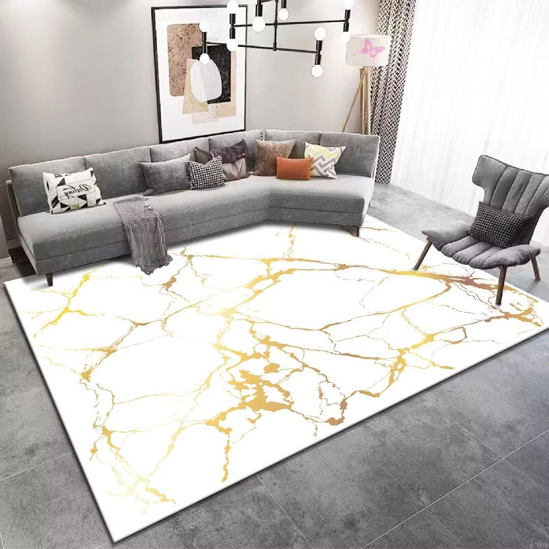 

Marble Luxury Carpet Soft Non-slip Washable Large Area Rug for Living Room Bedroom Sofa Coffee Table Minimalist Decor 60*90cm