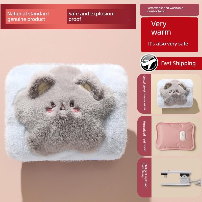Stuffed Charging Hot Water Bag Cute Girl Hot Compress Belly Bed Cartoon Warm Baby 2025 Explosion-proof Genuine