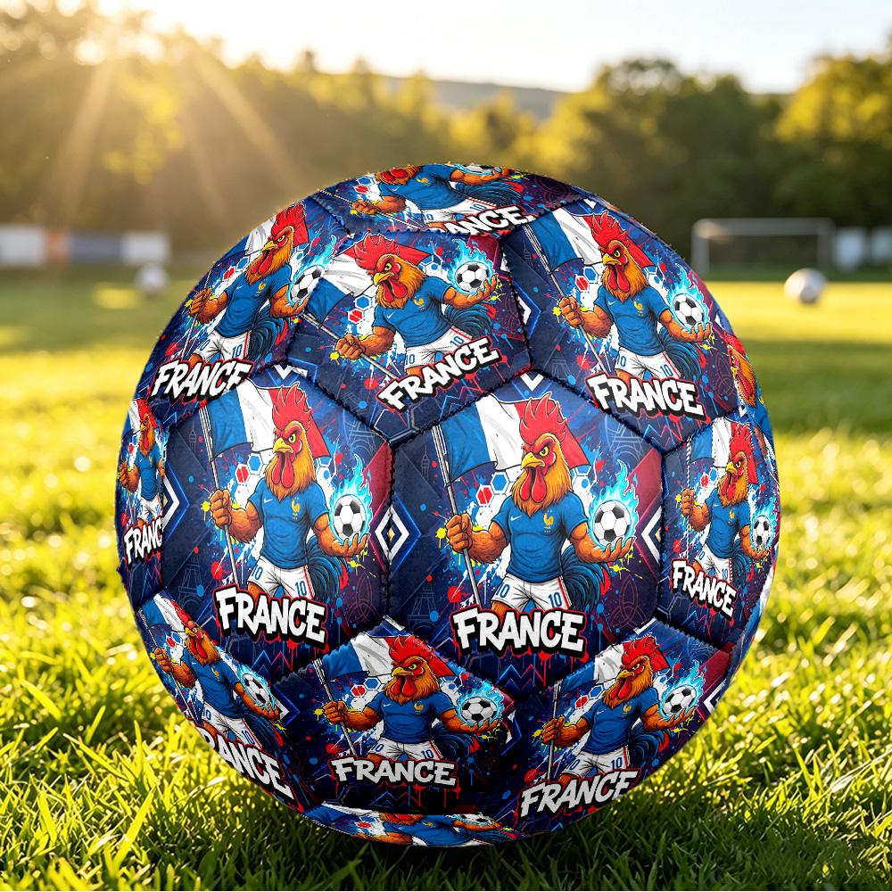 France Football Printed Size 5 Soccer Ball Wear Resistant Standard Adult Training Football Fan Gift for Indoor Outdoor Match Sports