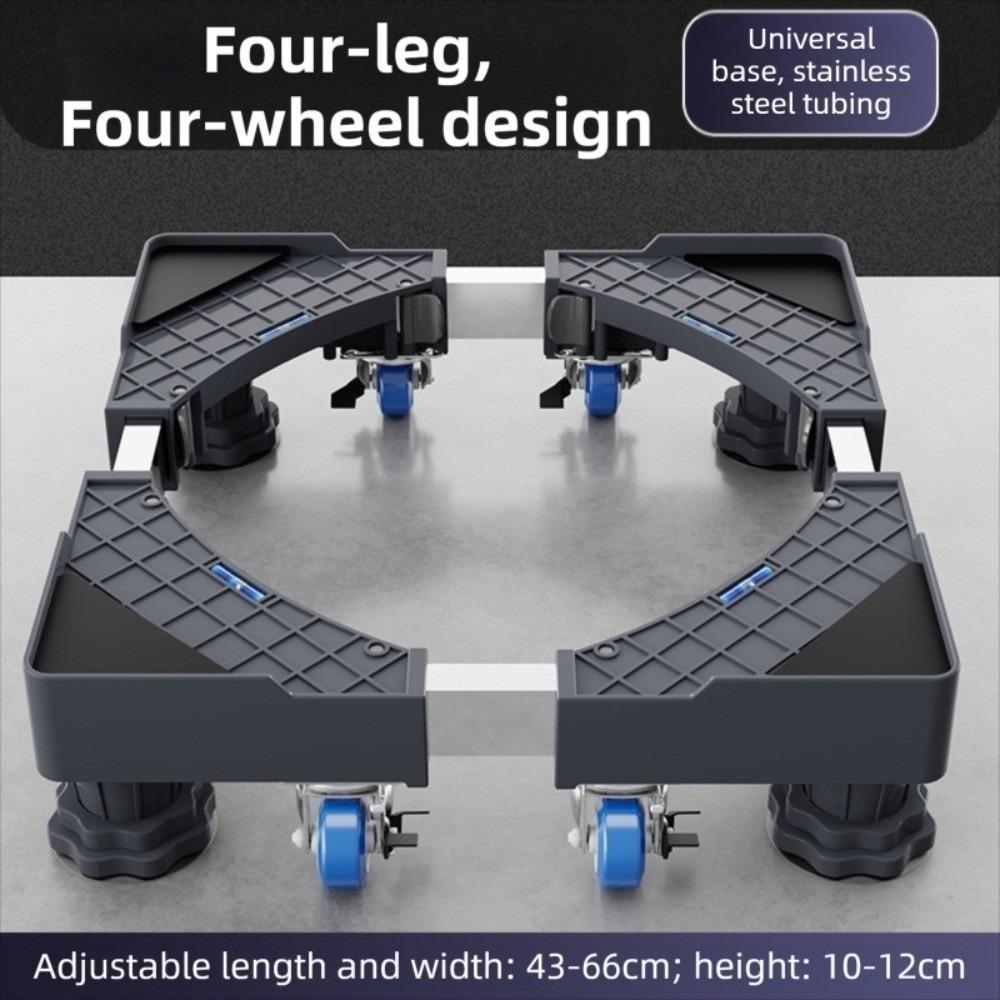 4 Locking Wheels Washer Stand with 4 Strong Feet Strong Feet Supports Mini Fridge Holder Universal
