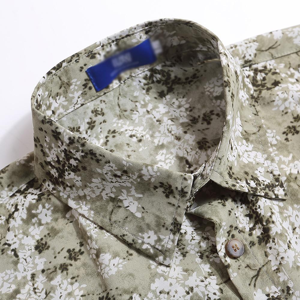 Floral Short Sleeved Shirt for Men, European and American Trend, Digital Printing, Casual Loose Fitting Japanese Style Lapel Shirt, Thin Cardigan