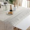 Table Cloth Rectangular Elegant Tablecloths Tassel Nordic Simple Plain Linen Bamboo Hemp Table Cover Wedding For Dining Table