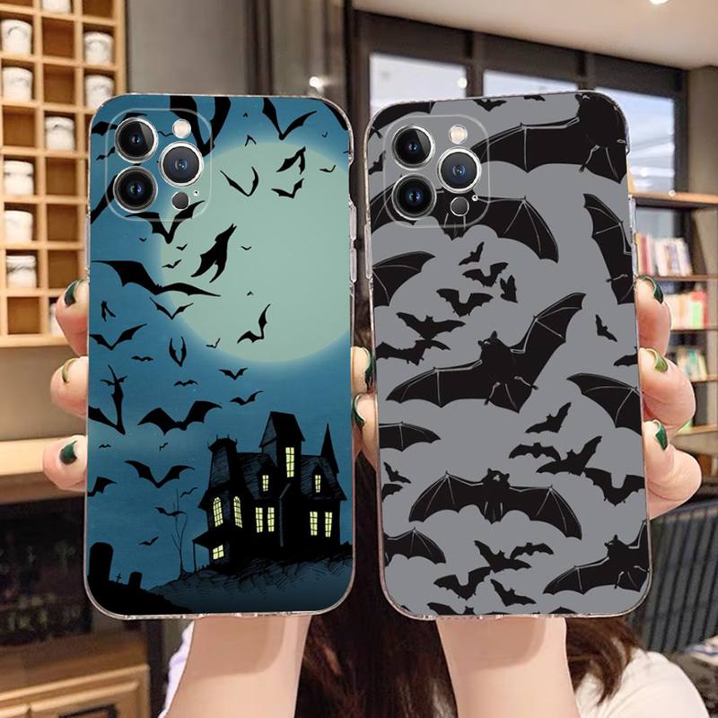 Goth Vampire Bat Phone Case For iPhone 14 13 12 11 Pro Max XS X XR SE 2020 6 7 8 Plus Mini Transparent Shell