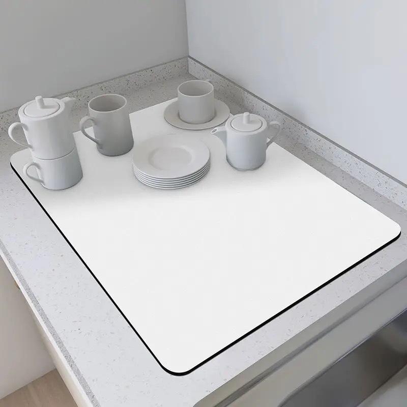 American Retro Coffee Machine Diatom Mud Draining Mat - Kitchen Countertop Heat-Resistant Tableware Drying Pad