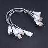 Przedłużacz USB z lampką LED i wentylatorem Zasilacz Adapter Kabel męski na żeński Elastyczny przewód w metalowym oplocie Do lampki biurkowej Lampki nocnej