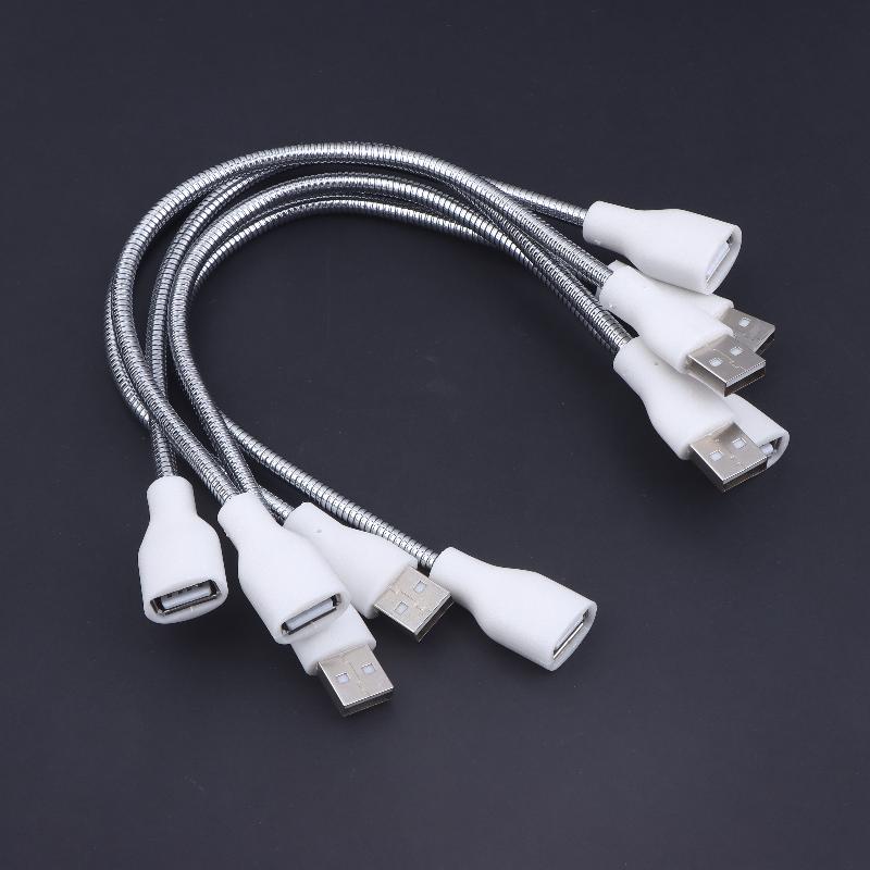 Przedłużacz USB z lampką LED i wentylatorem Zasilacz Adapter Kabel męski na żeński Elastyczny przewód w metalowym oplocie Do lampki biurkowej Lampki nocnej