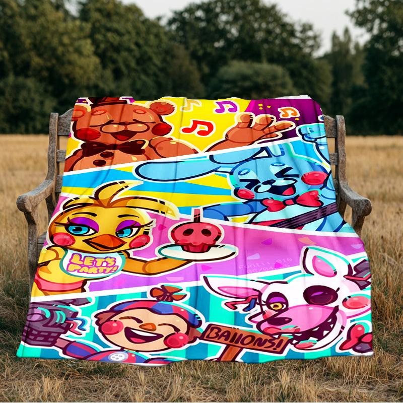 Five Nights Party Blanket Flannel Throw for Sofa, Indoor, Camping, Living Room, Office, Chair, And Bed Soft Birthday Gift