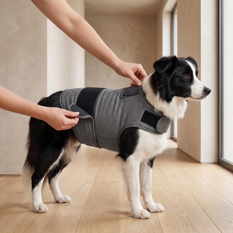 Adjustable Dog Calming Anxiety Vest, Breathable Stress Relief Coat with Detachable Collar for Storm Fireworks Travel