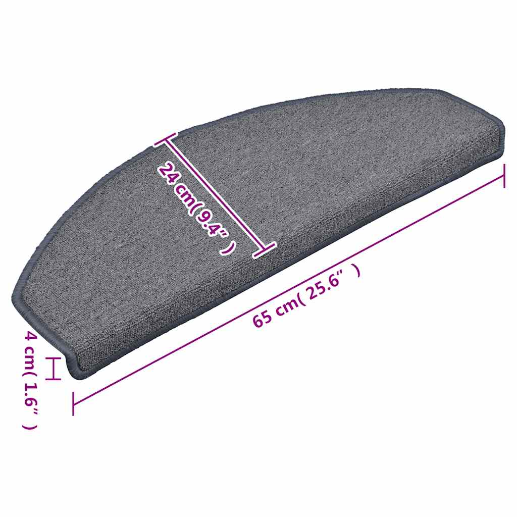 Step Mats 30 Pcs 65 X 24 X 4 Cm Light Grey and Blue Semi Round Large
