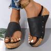 Fashion Summer Rivet Chunky Platform Slippers for Women 2025 Casual Solid Beach Flip Flops Female Plus Size Wedges Women'slippers