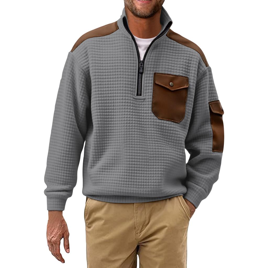 Herren Farbig Stehkragen Sweatshirt Herren Sport Große Größe Freizeit Sweatshirt