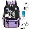 KATSEYE Retro Print Backpack Korean Style Campus Student Bookbag Large Capacity Fashion Daypack 60123-5