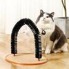 Comfortable Arch Cats Massager with Plush Mouse Scratch-resistant Round Base Cat Scratching Board Cat Interactive Toys