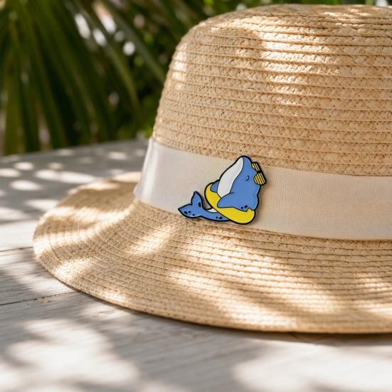 Sea Animal Brooch, Cute Marine Creature Brooch, Creative Metal Badge, Cartoon Ocean Animal Styling Hard Enamel Pins for Schoolbag Backpack Hat Clothes