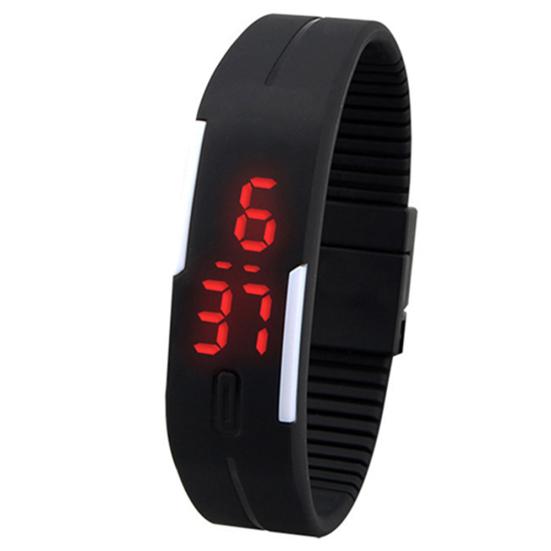 Men Women Fashion Silicone Red LED Sports Bracelet Touch Digital Wrist Watch