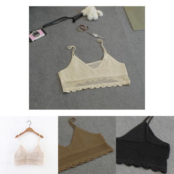 Costume da Spiaggia all'Uncinetto Premium da Donna Sexy Canotta a Sottoveste Blusa Smanicata Raffinata T-shirt a Canotta Casual