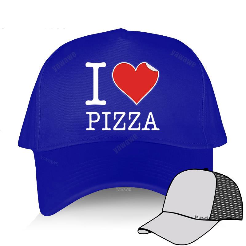 Gorąca sprzedaż męska letnia czapka z daszkiem czarna bawełniana regulowana czapka w stylu casual kocham pizzę LOGO unisex fajne czapki chłopięce na świeżym powietrzu