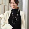 Long Pearl Fashion Necklace For Women With Wave Design For Winter Fashion Accessories