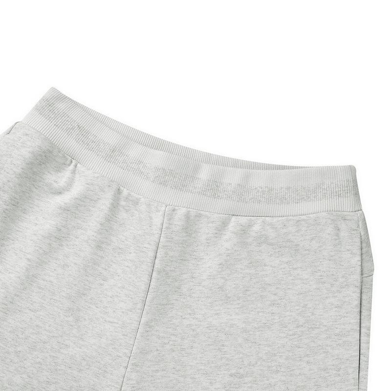 Skechers SS24 Solid Color Elastic Waistband Tapered Knit Sports Pants Women bottoms Light-White Gray L324W024-0248