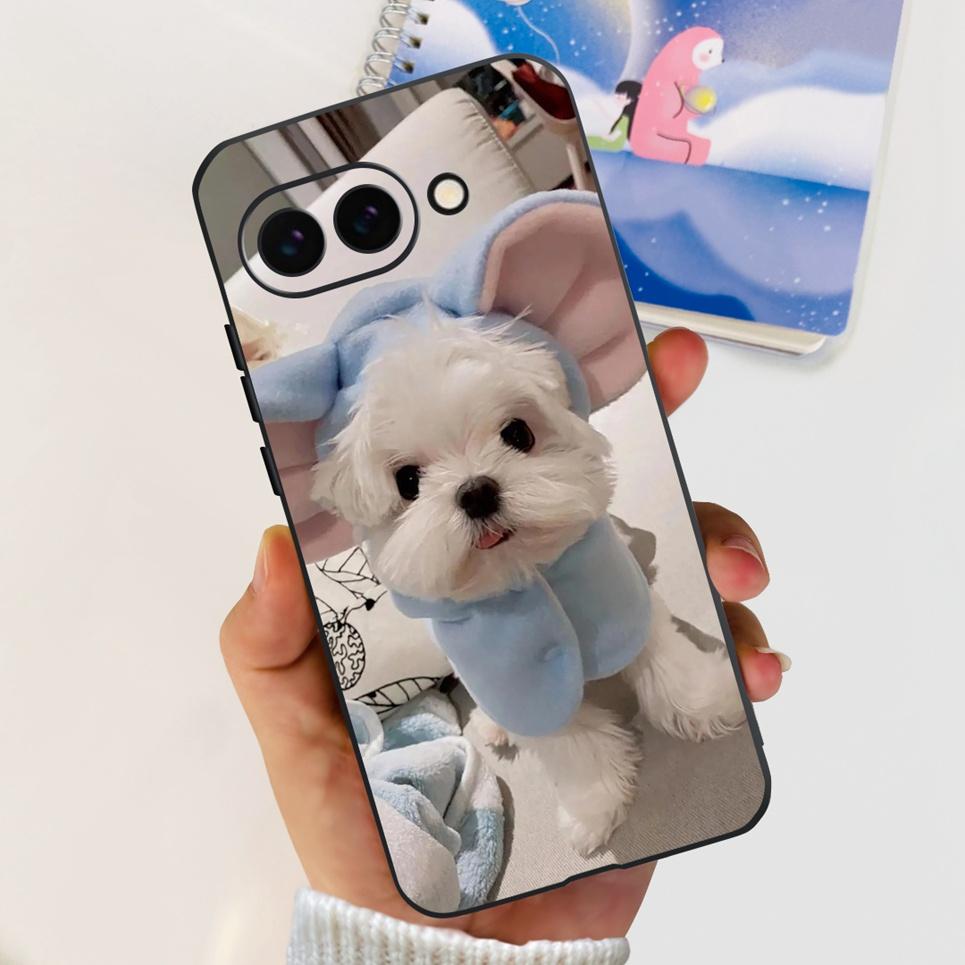 For Google Pixel 9a 9 Pro Phone Case Cool Cartoon Cat Painting Soft Slim Clear TPU Rubber Silicone Back Cover For Google 9 9Pro